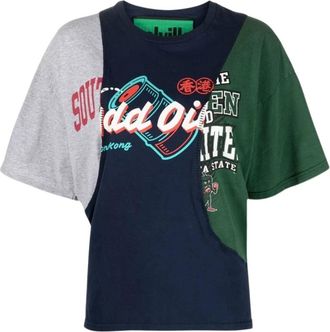 Colville Vintage Stijl Upcycled Katoenen T-shirt - Dames - T-shirts - Veelkleurig - L - Katoen - Tops