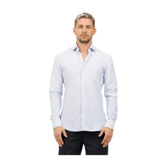 Caliban Kreukvrij technisch stof overhemd - Heren - Casual Overhemden - Blauw - 4XL - Overhemden