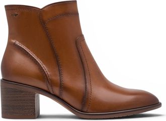 Tamaris Womens Brown Tan Leather Heeled Ankle Boots - 25313-47