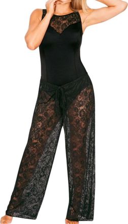 Longitude Sheer Love Lace Pants In Black
