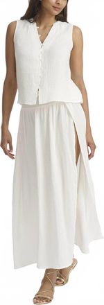 Splendid Womens Ava Gauze Maxi Skirt In White