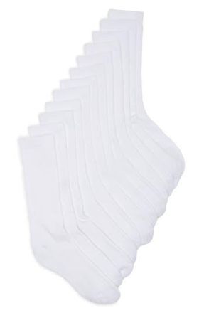 Nordstrom Rack Everyday Cushioned 6-Pack Crew Socks in White at Nordstrom Rack, Size Regular