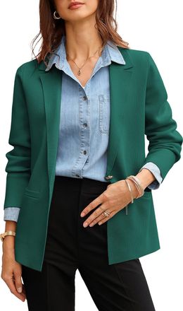 Grace Karin Ladies Cardigan Lightweight Blazer Knitwear with Pockets for Business Casual Dark Green S