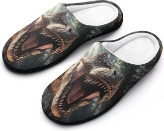 Generic Dinosaur Womens Slippers Warm House Slippers Indoor House Shoes with Anti-Skid Rubber Sole