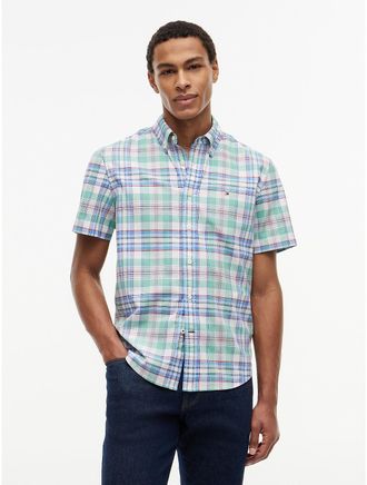 Tommy Hilfiger Mens Regular Fit Plaid Oxford Shirt - Green - XXXL