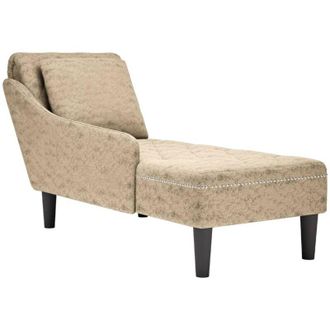 vidaXL Vidaxl - Tumbona Almohada Reposabrazo Derecho Cuero Sint&eacute;tico Gris Claro
