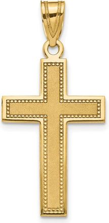 Diamond2Deal 14k Yellow Gold Medium Satin Cross Pendant