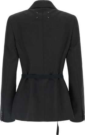Maison Margiela Wool Belt-Style Blazer - Gray