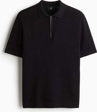 H&M Poloshirt in Slim Fit - Schwarz