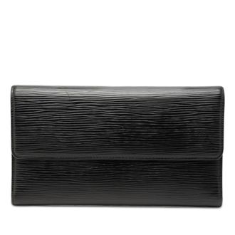 Louis Vuitton Black Noir Cuir Ombre Leather Long Wallet (Bi-Fold) (Pre-Owned)