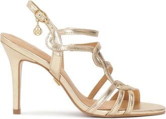 Kazar Gouden sandalen met fijne bandjes - Dames - Sandalen met hakken - Geel - 38 EU - Leer - Schoenen