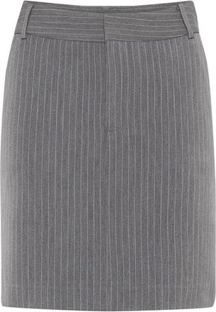 Gestuz Klassieke Pinstripe Rok Korte Lengte - Dames - Korte rokken - Grijs - 2XL - Polyester - Rokken