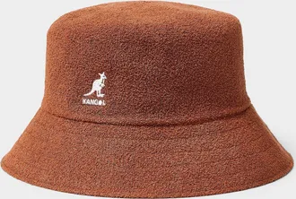Kangol Womens Embroidered logo boucl&eacute; terry bucket hat