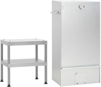 vidaXL Bbq Oven Smoker with Table Galvanised Steel Vidaxl