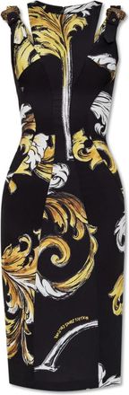 Versace Jeans Couture Jurk met Outline Barocco print - Dames - Korte kleedjes - Zwart - XS - Kleedjes