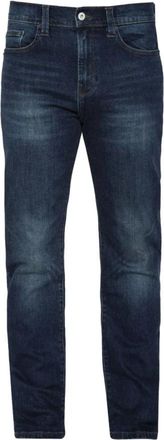 Schott NYC Slim Blauwe Jeans met Patch Logo - Heren - Slim Fit Jeans - Blauw - W30 L32 - Katoen - Jeans