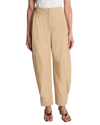 Kenneth Cole High Rise Fly Front Waistband Tab Barrel Leg Pant