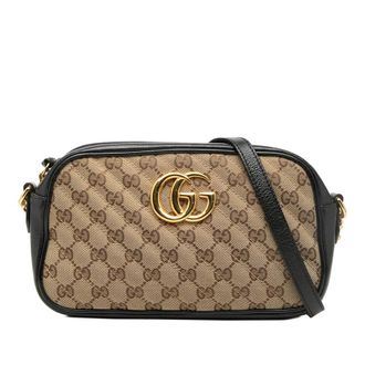 Gucci Pre-owned Gucci Small GG Marmont Matelasse GG Canvas and Leather Crossbody Ladies DZLLXXUAVPAGV5R3