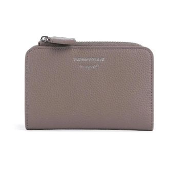 Emporio Armani Wallets & Cardholders, female, Beige, Size: ONE SIZE Beige Wallet with Textured Logo