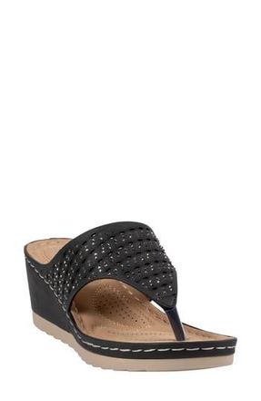 Good Choice Shoes Dannay Wedge Sandal in Black at Nordstrom Rack, Size 7.5