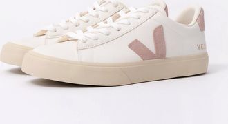 Veja Womens VEJA Campo Leather Womens Trainers - White/Babe - Size: 5