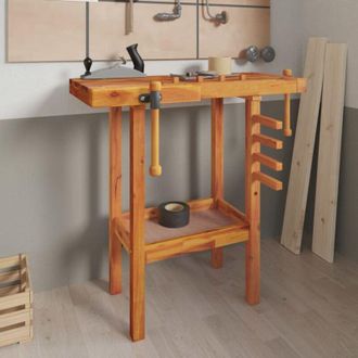 vidaXL Vidaxl - Banco Trabajo Con Tornillos De Banco Madera Acacia 92x48x83cm