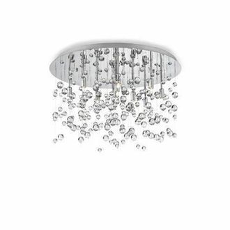 Netlighting Neve 8 Light Medium Blown Glass Bubbles Ceiling Pendant Chrome G9 in Grey