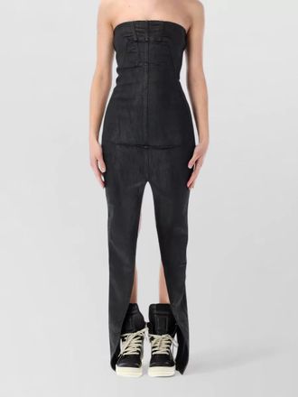 Rick Owens strapless bustier dress sliced detail