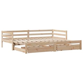 Berkfield Home Versatile Daybed with Drawers without Mattress 90x200 cm Solid Wood in Light Tan