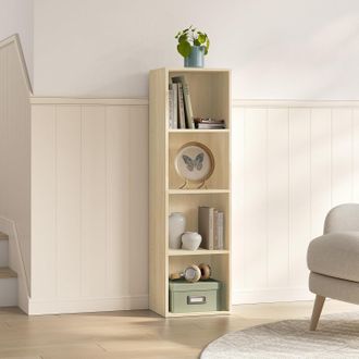 Woltu Woltu Librer&iacute;a De Madera De 4 Cubos Con Estante Para El Hogar Y La Oficina, Madera Clara