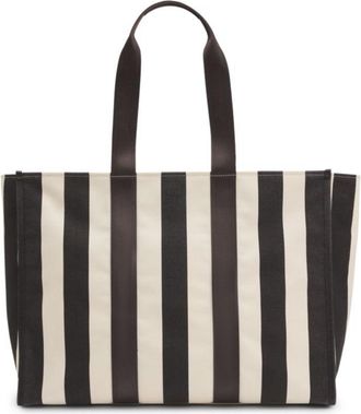 BOSS Striped tote bag in canvas