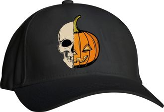 Generic Horror Pumpkin Skeleton Head Funny Scary Halloween Baseball Cap Halloween Skeleton Halloween Pumpkin Unisex Adults Gift Baseball Cap (Black)
