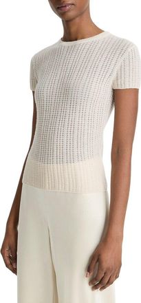 Vince Cashmere & Silk-Blend Waffle Knit Crew