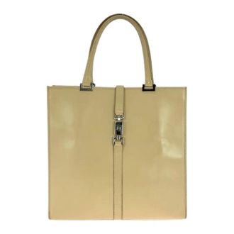 Gucci Pre-owned Tote Bags, female, Beige, Size: ONE SIZE Pre-owned Jackie Leather Tote Bag