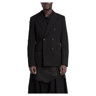 Comme Des Gar&ccedil;ons Jassen, Heren, Zwart, S, Wol, Double Breasted Blazer