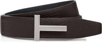 Tom Ford 30MM REVERSIBLE T BELT Size: 105, colour: SILVER
