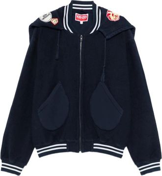 Kenzo Badges Embroidered Afterhood Blouson - Heren - Bomber jackets - Blauw - XL - Katoen - Jassen