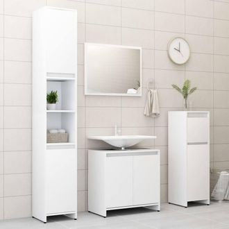 Berkfield Home Stunning 3 Piece Bathroom Furniture Set White Engineered Wood