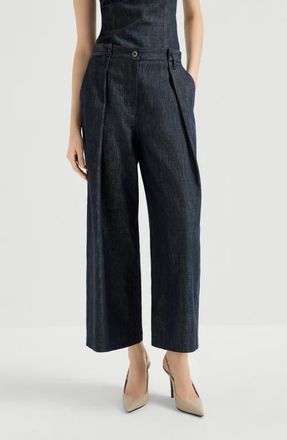 Brunello Cucinelli Pleated A-line trousers in Denim at Nordstrom, Size Xx-Small Eu