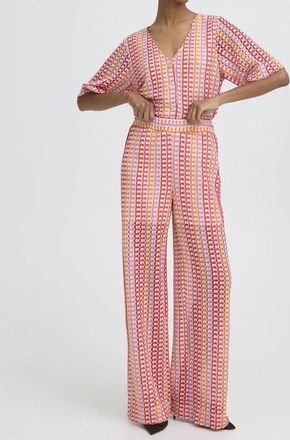 b.young Prisca Pull On Trouser In Raspberry Rose Multi