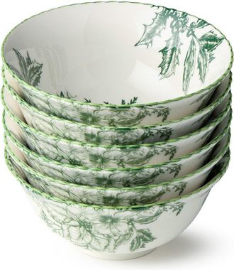 Certified International Winter Evergreen Set Of 6 Medium All Purpose Bowls