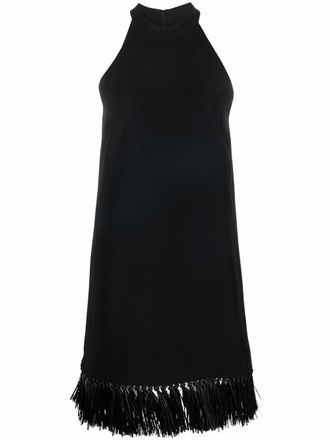 Moschino Abito smanicato con frange - Nero