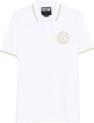 Versace Jeans Couture White Solid Shirt Collar Polo