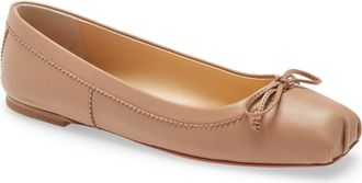 Christian Louboutin Mamadrague Square Toe Ballet Flat in Nude at Nordstrom, Size 5.5Us