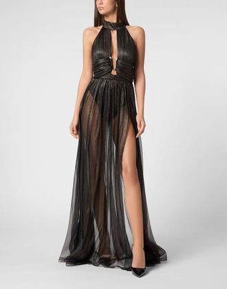 Philipp Plein Long Dress Women in Silver at Nordstrom, Size X-Small