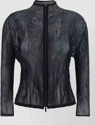 Issey Miyake chiffon pleated high-neck jacket