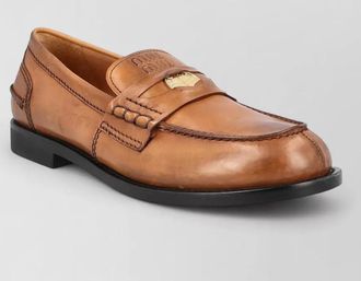 Miu Miu loafers round toe stitch detailing design
