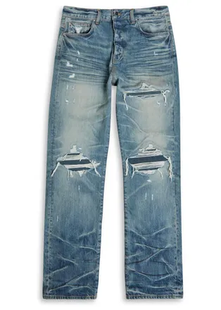 Amiri MX1 Ripped Straight-leg Jeans - Blue - 36 (W36 / XL)