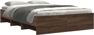 vidaXL Estructura de cama sin colchón madera marrón roble 140x190 cm vidaXL