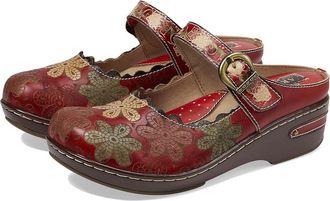 L'Artiste by Spring Step Flochino Womens Clog Shoes Red : EU 42 (US Womens 10.5-11) M, Leather/Suede